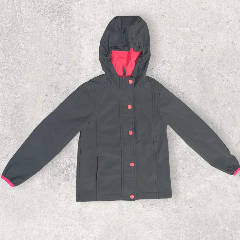 Girls cat and jack pink and grey hooded Jacket
